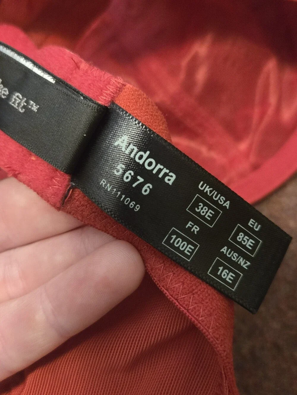 New! Panache 38E Super Bra Lace Garnet Underwire - Picture 6 of 8